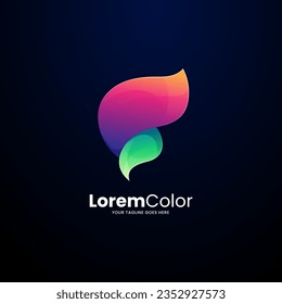 Letter F colorful vector logo design