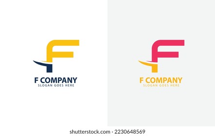 letter f company logo template simple design