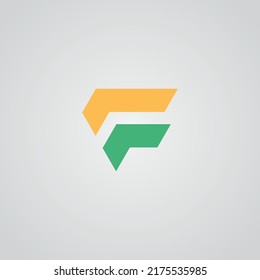 letter F concept with flat colorful logo vector
