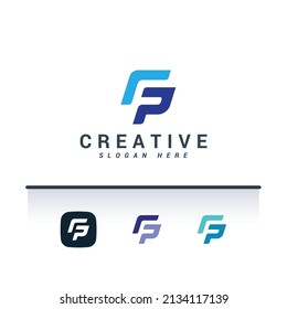 Letter F creative minimal logo