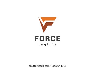 Letter f creative spark force Orange colour technological logo