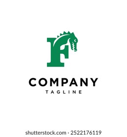 Letter F Crocodile logo pictogram vector