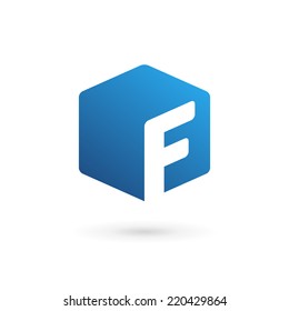 Letter F cube logo icon