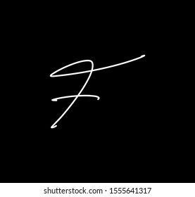 Letter F Cursive Initial Signature Handwriting Calligraphy