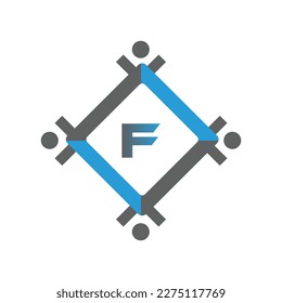 letter f cut vector logo design template tech bitcoin