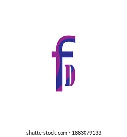 Letter f d icon vector design illustration
