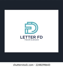plantilla de diseño de logotipo de letra f d