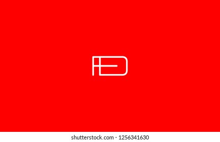 LETTER F AND D LOGO WITH NEGATIVE SPACE EFFECT FOR LOGO DESIGN OR ILLUSTRATION USE