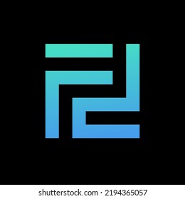 letter F and letter D logo , simple and clean