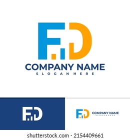 Letter F D logo vector template, Creative F D logo design concepts