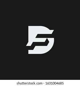 Letter F & D monogram logo. Negative space.
