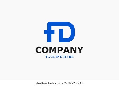 letter f and d monogram modern logo