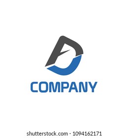 Letter F and D on white Background.  Logo Design Template. Flat design