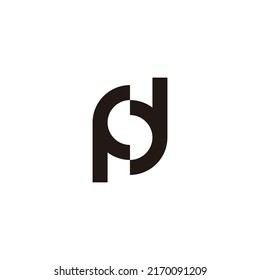 Letter F and d, letter s geometric symbol simple logo vector
