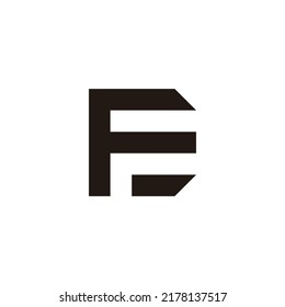 Letter F D shape, square geometric symbol simple logo vector