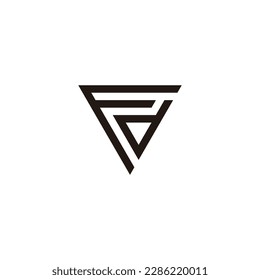 Letra F y d símbolo geométrico símbolo simple vector de logotipo