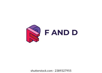 letter f and d vector template logo design