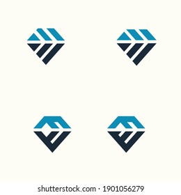 Letter F Diamond Finance logo vector Concept