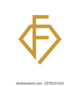 Letter F diamond logo design template