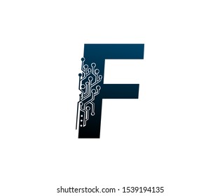 Letter F Digital Network , Technology and digital abstract line connection vector logo. (sign, symbol, icon, design element). New Technology design.