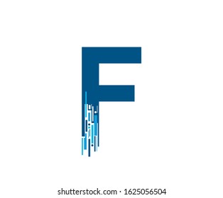 Letter F Digital Network , Technology and digital abstract line F network circuit vector logo.