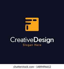 Letter F Digital Pixel Creative Modern Logo