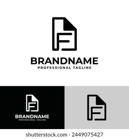 Letter F Document Logo, suitable for business related to document or paper with F initial