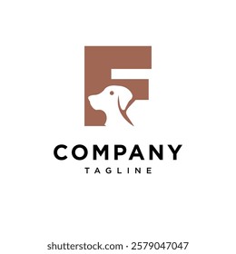Letter F Dog Logo Icon Vector