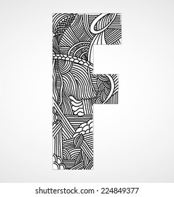 Letter "F" from doodle alphabet