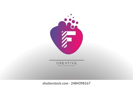 Letter F with Dots and Bubbles. Cleaning Logo Design Template