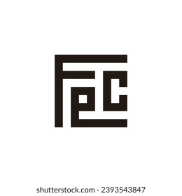 Letter F e c square geometric symbol simple logo vector