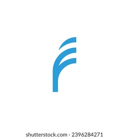 Letter F and E curve geometric symbol simple logo vector