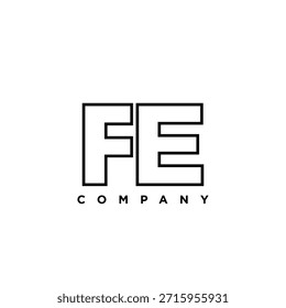 Letter F and E, FE logo design template. Minimal monogram initial based logotype.