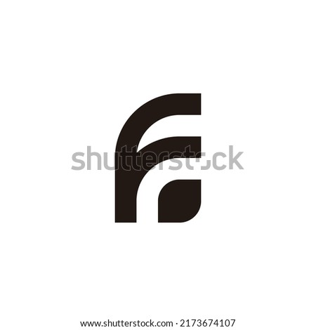 Letter F and E leaf geometric symbol simple logo vector