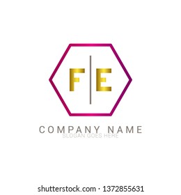 letter F E logo design template. vector logo concept