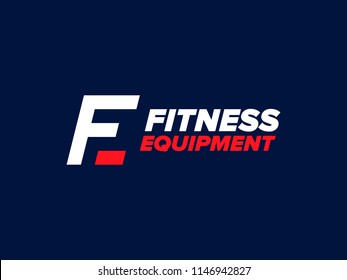 Letter F and E logo or FE initials two modern symbol. Fitness equipment logo. Sports hardware logo concept. Graphic alphabet symbol for fitness equipment identity