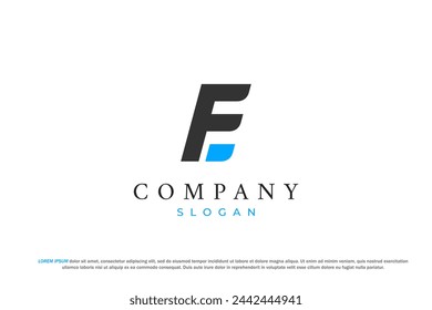 letter f and e minimal logo