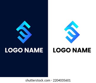 Design-Vorlage für Buchstaben und e mit modernem Logo