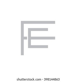 letter F and E monogram logo gray