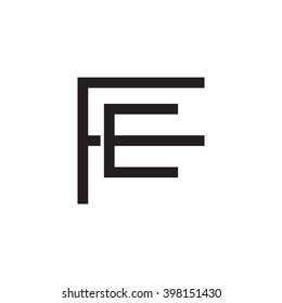 letter F and E monogram logo black