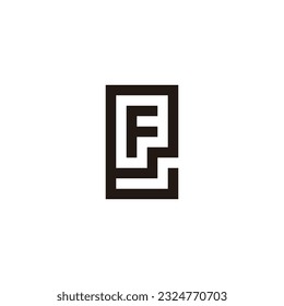 Letter F in e square geometric symbol simple logo vector