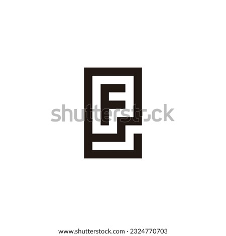 Letter F in e square geometric symbol simple logo vector