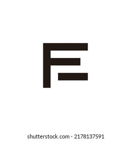 Letter F and E square, unique geometric symbol simple logo vector