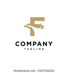 Letter F Eagle Elegant Logo Icon Vector