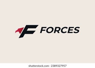 letter f eagle force vector template logo design