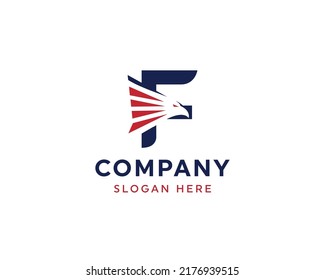 Letter F and eagle head logo stock Vector design