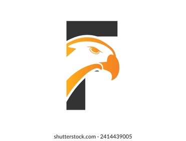 Letter F Eagle head Logo Design Vector Template. Modern logo design for business, and company identity.