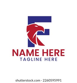 Letter F Eagle Logo Design Vector Template