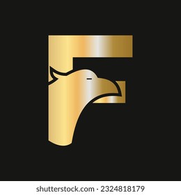 Letter F Eagle Logo Design. Transportation Symbol Vector Template