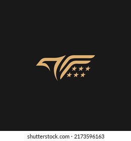 Letter F Eagle Logo Icon with Creative Eagle Head Vector Illustration.
